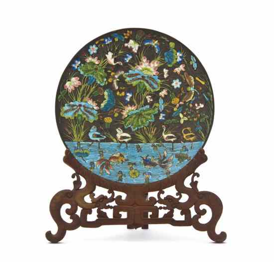 Appraisal: A Cloisonne Enamel Dish depicting butterflies leafy blossoms above a