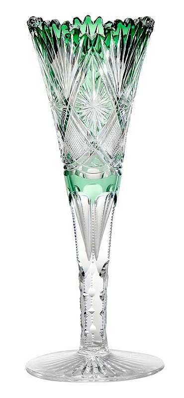 Appraisal: Cut Glass Dorflinger Trumpet Vase green cut to clear trumpet