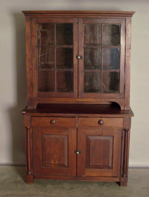 Appraisal: Walnut Dutch cupboard th c h w