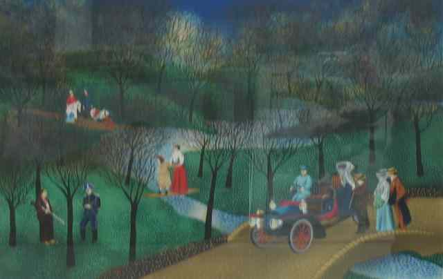 Appraisal: VINCENT HADDELSEY COLOR LITHOGRAPH British born A park scene image