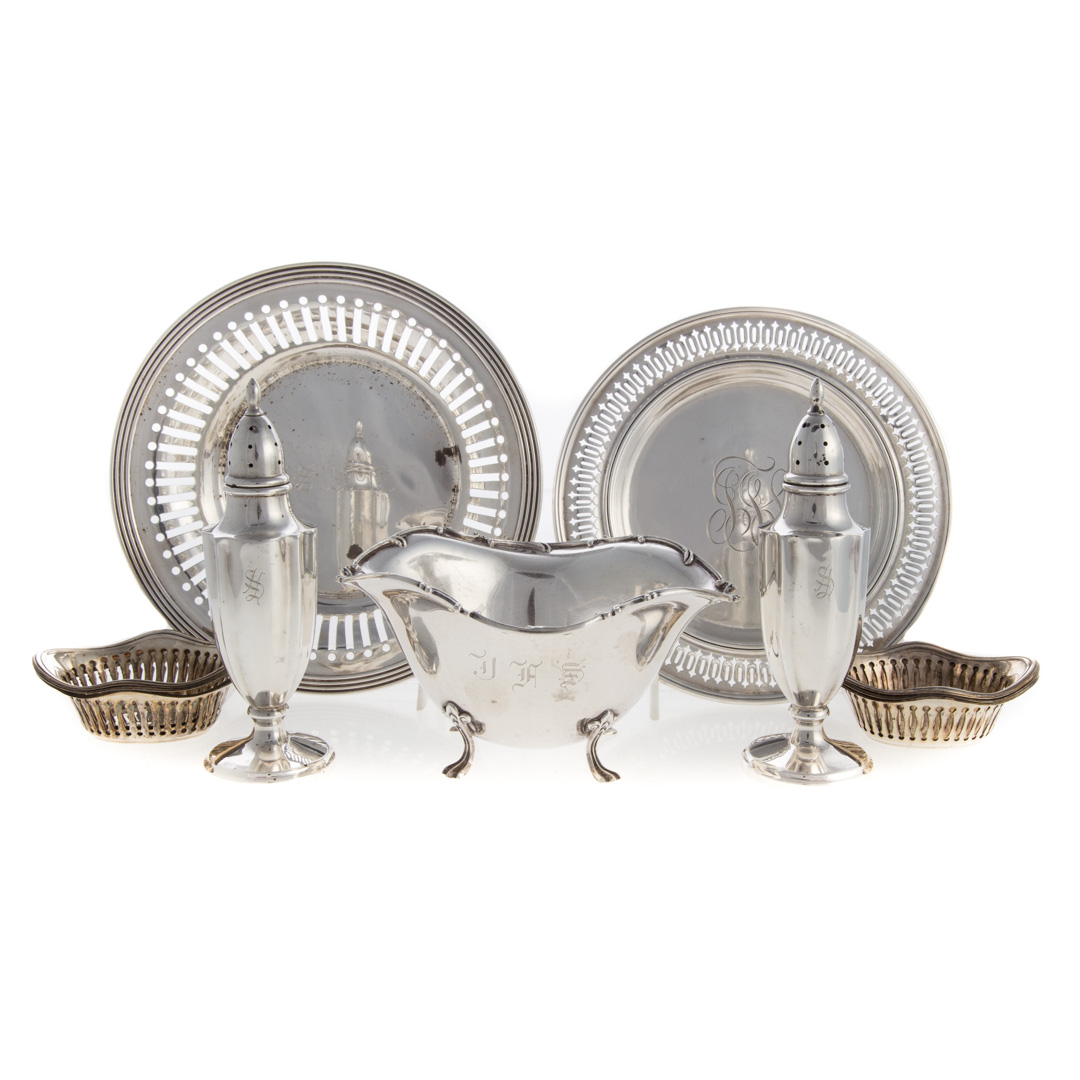 Appraisal: A collection of American sterling silver tableware pieces comprising reticulated