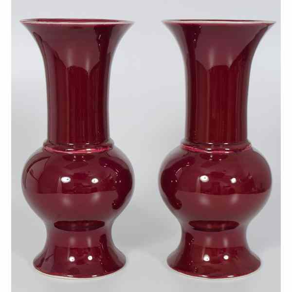 Appraisal: Sang de Boeuf Vases th century A pair of vases