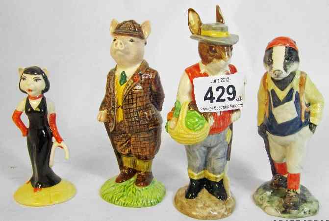 Appraisal: Beswick English Country Folk Figures Hiker Badger Gentleman Pig and