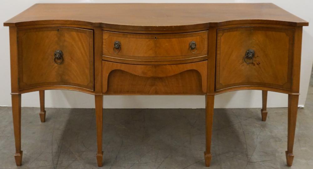 Appraisal: George III Style Ebonized Inlaid Mahogany Serpentine Sideboard x x