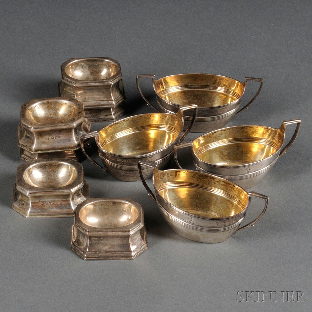 Appraisal: Ten English Sterling Silver Salt Cellars four London - Duncan