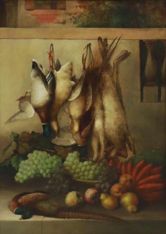 Appraisal: Framed oil on canvas painting Still Life with Game Birds