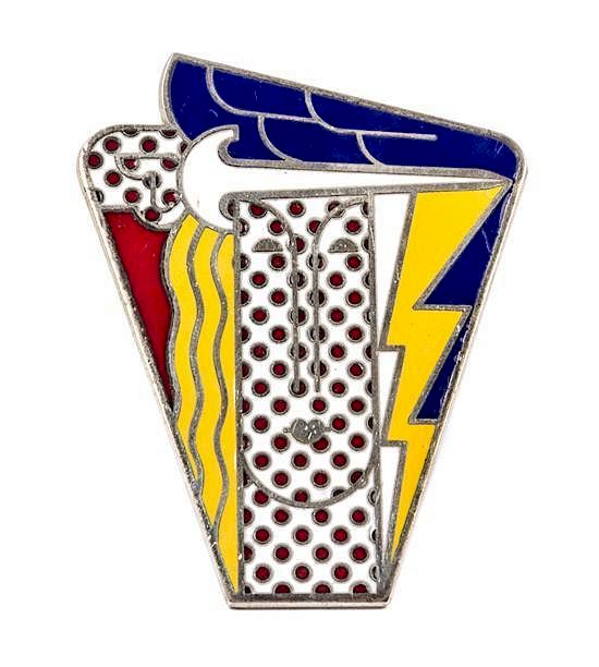 Appraisal: Roy Lichtenstein American - Modern Head Brooch Roy Lichtenstein American