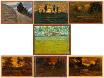 Appraisal: Seven John Ramm miniature paintings John Henry Ramm California -