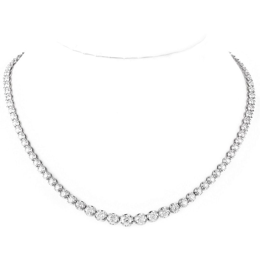 Appraisal: Diamond and K Gold Riviera Necklace Carat Graduated Round Brilliant