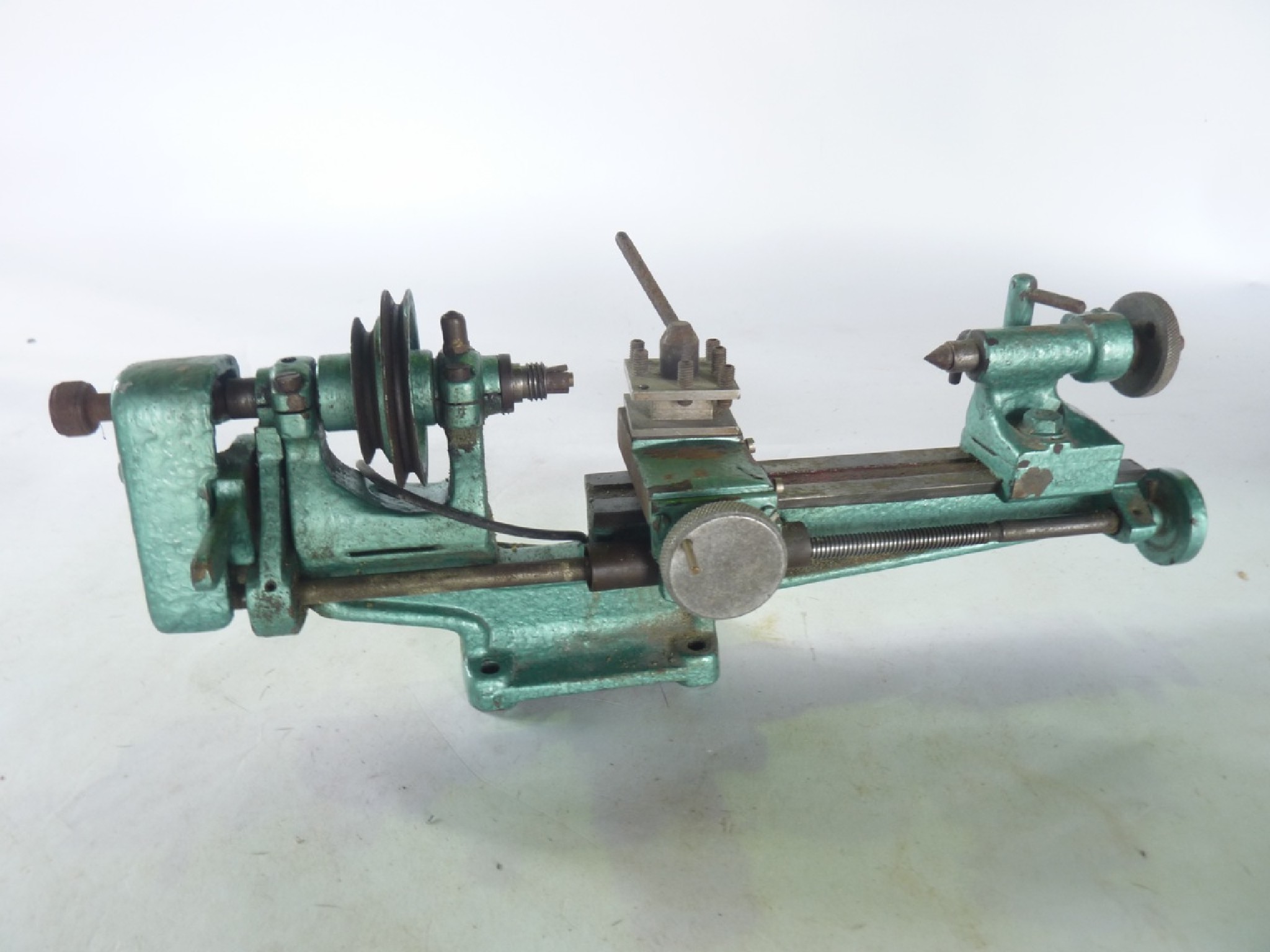 Appraisal: A th century bench top watchmakers lathe with metallic painted