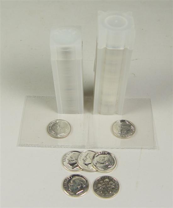 Appraisal: Two Rolls of Proof Silver Roosevelt Dimes One roll of