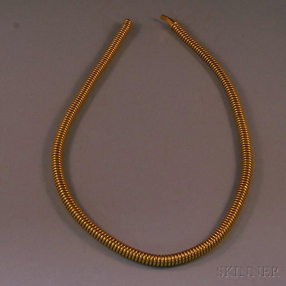 Appraisal: Flexible kt Gold Necklace signed Brevete lg approx in total