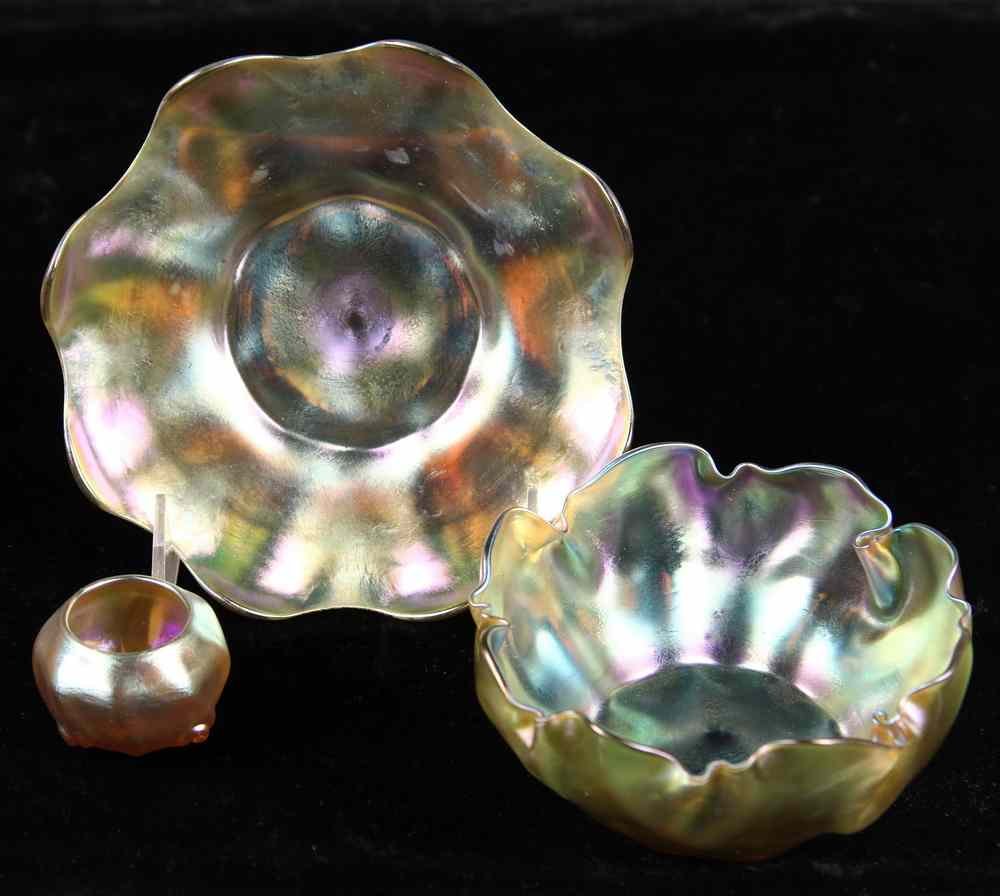 Appraisal: PCS TIFFANY GLASS - Tiffany Favrile Glass all marked LCT