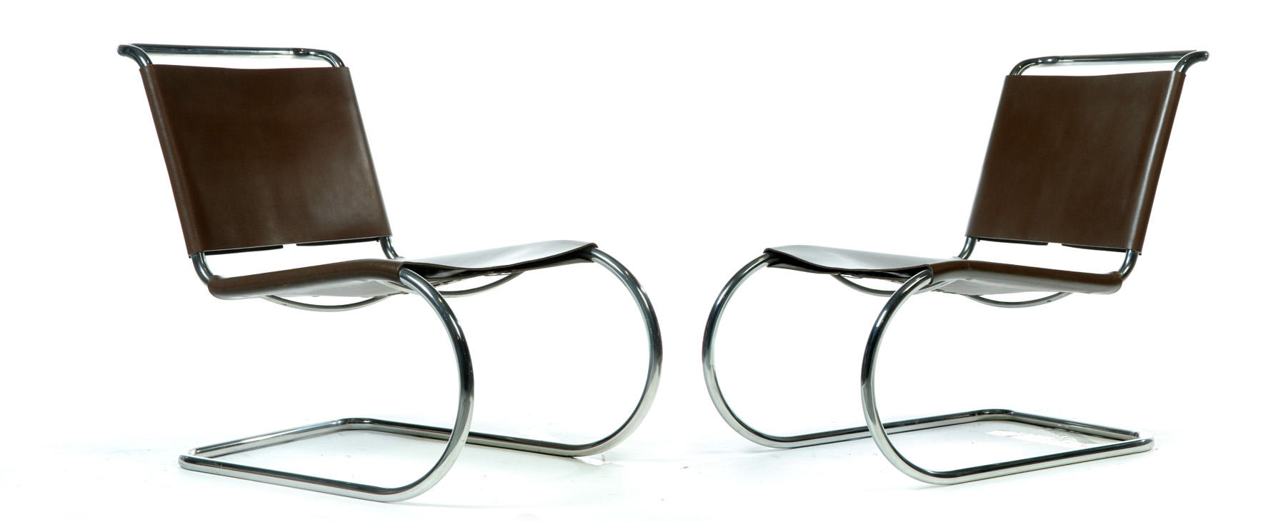 Appraisal: PAIR OF MR ARMLESS LOUNGE CHAIRS BY LUDWIG MIES VAN