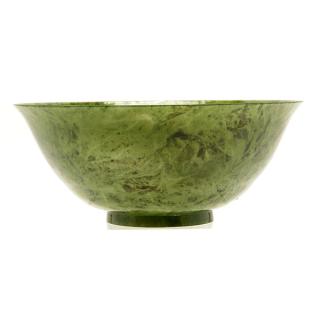 Appraisal: A Spinach Green Jade Bowl Late th Early th Century