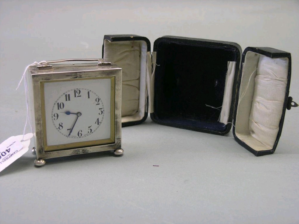 Appraisal: A small silver cased timepiece with enamelled dial Swiss movement