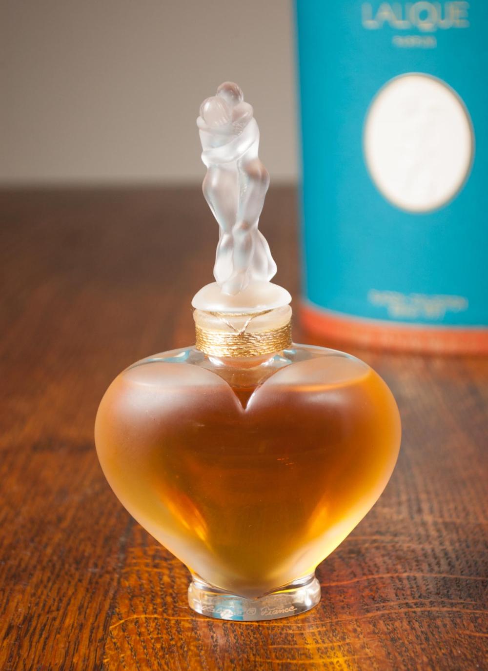 Appraisal: LALIQUE AMOUR CRYSTAL PERFUME Flacon Collection Edition heart shaped bottle