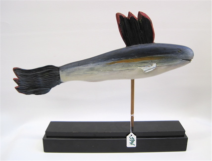 Appraisal: CHRISTOPHER THORNOCK CARVED FISH on stand Hand painted length height