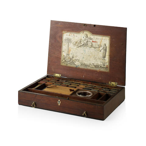 Appraisal: A George III mahogany artist paint box By 'William Reeves