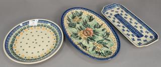 Appraisal: Twelve handmade Polish pottery pieces to include a set of