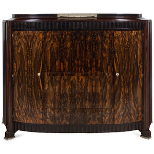 Appraisal: Art Deco First Half th Century Secretary Cabinet macassar ebony