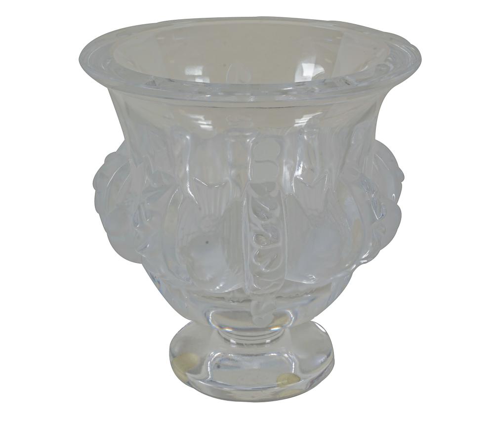 Appraisal: LALIQUE DAMPIERRE MOLDED GLASS URNsigned Lalique France to underside Provenance