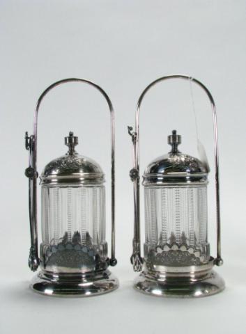 Appraisal: Two Pickle Caster sets identical in style one marked Wilcox