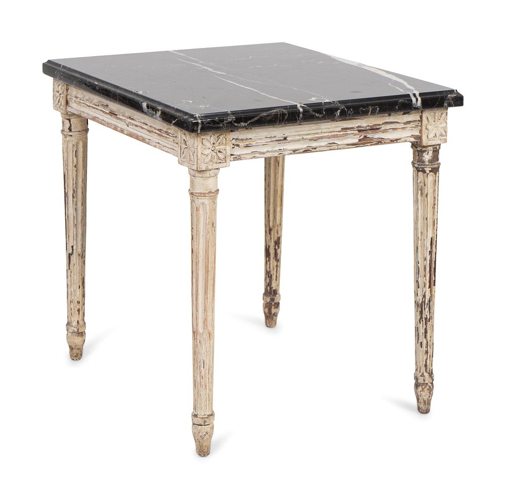 Appraisal: A Louis XVI Style Cream-Painted Low Table Height x width