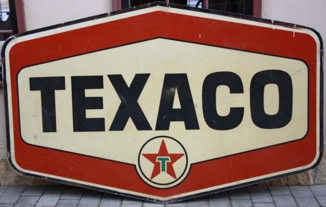 Appraisal: VINTAGE TEXACO ADVERTISING DOUBLE SIDED SIGN LONG HIGH THICK PROBABLY