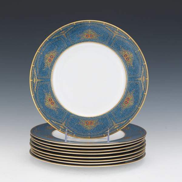 Appraisal: ROYAL WORCESTER PLATES Nine plates with white ground with blue