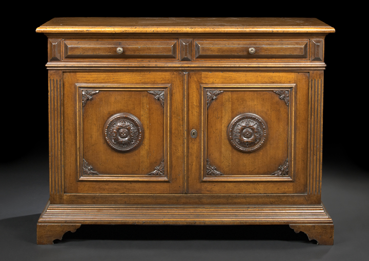 Appraisal: Continental Fruitwood Cabinet the rectangular top with a molded edge