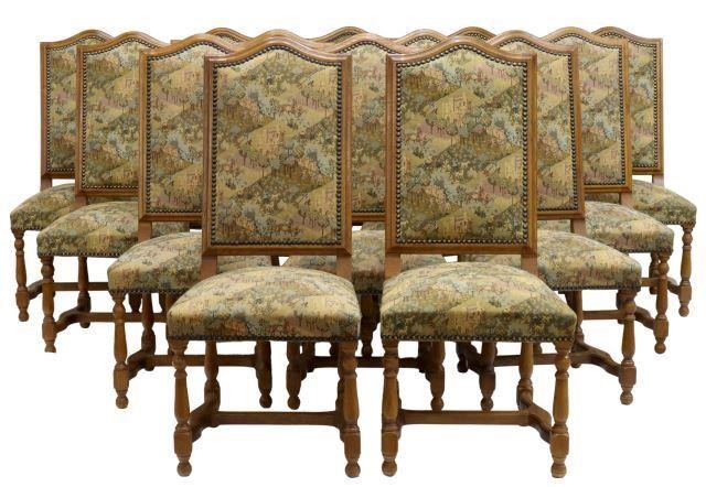 Appraisal: lot of French Louis XIV style highback dining chairs th