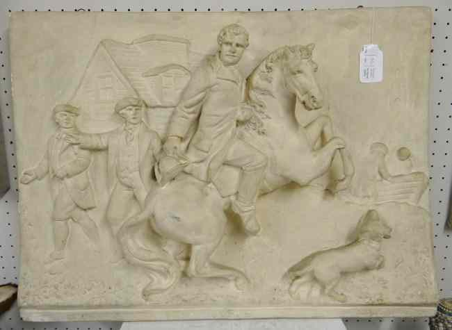 Appraisal: Vintage plaster relief of Paul Revere '' x '' Marked