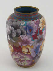 Appraisal: A Chinese cloisonne shaded enamelled vase Ht cm