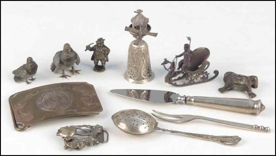 Appraisal: COLLECTION OF DECORATIVE ITEMS Comprising a Mexican sterling silver fork