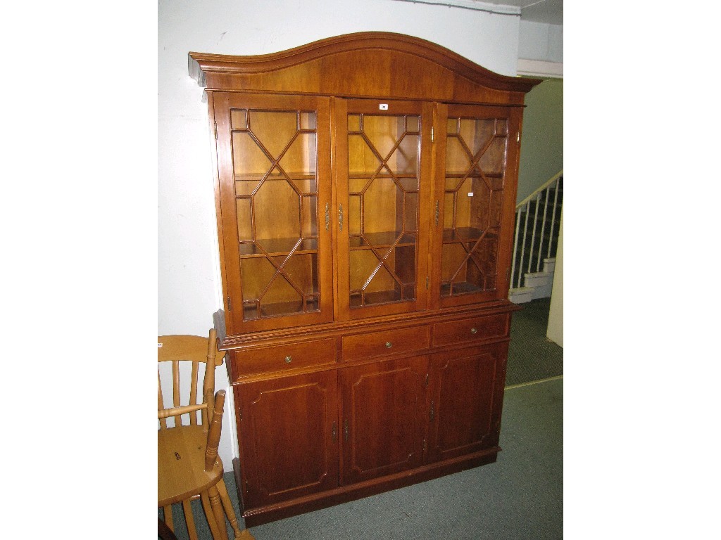 Appraisal: Modern astragal glazed bookcase on cabinet