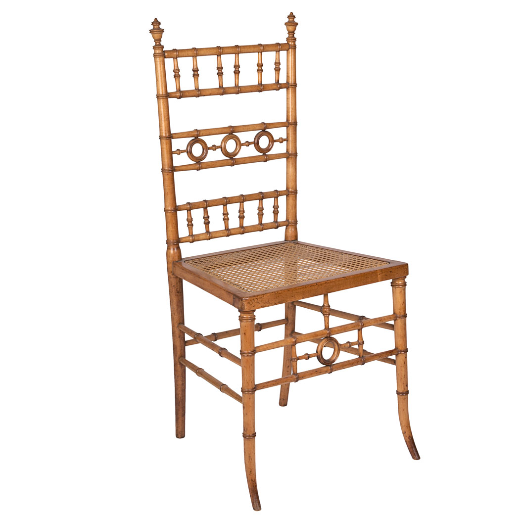 Appraisal: Aesthetic Movement Faux Bamboo Maple Side Chair Attributed to R