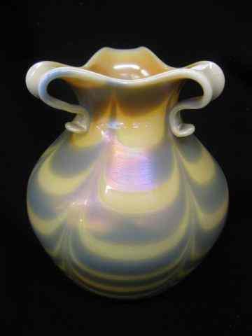 Appraisal: Imperial Freehand Art Glass Vase scarce orange grey drapery with