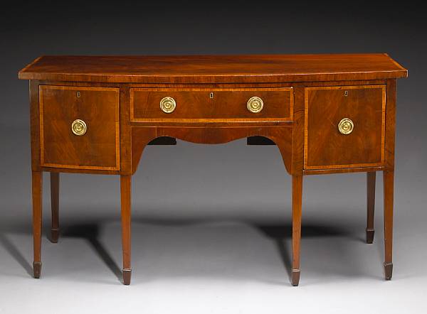 Appraisal: A George III inlaid mahogany sideboard last quarter th century