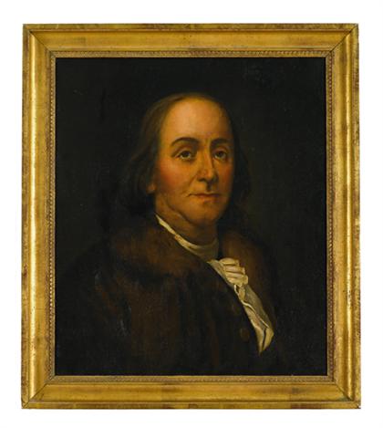 Appraisal: Attributed to Jean Baptise Greuze - portrait of benjamin franklin