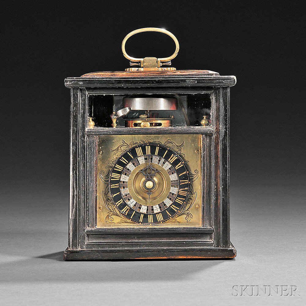 Appraisal: Japanese Makura Dokei Clock c the shallow caddy-top case with