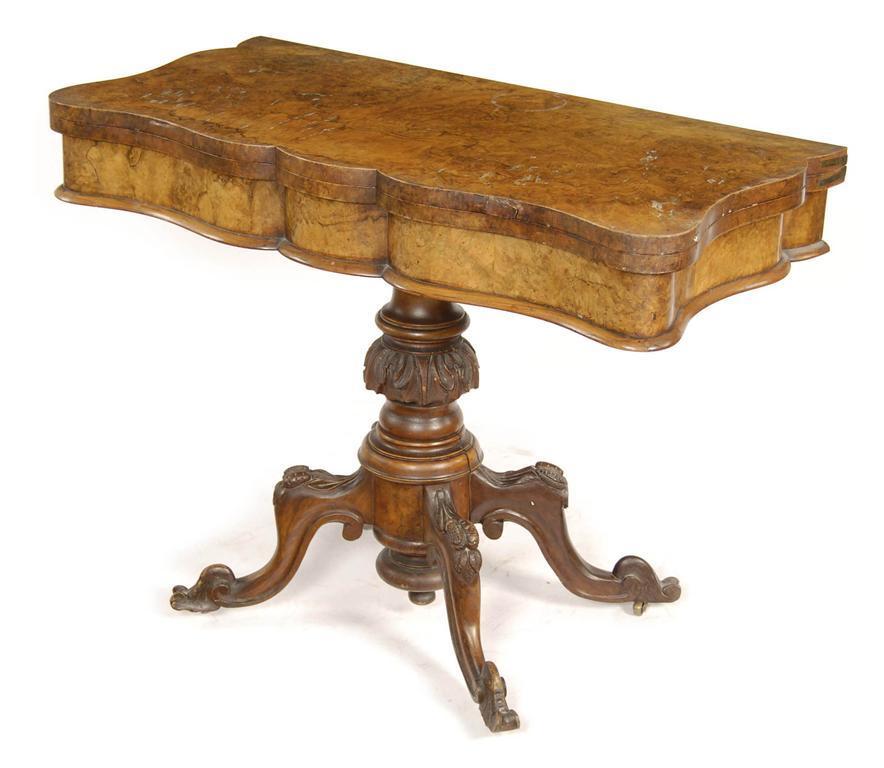 Appraisal: A th century continental walnut card table