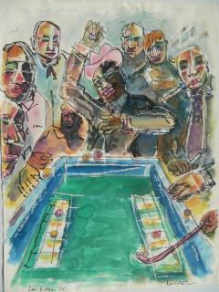 Appraisal: Stephen Longstreet watercolor and pen and ink Stephen Longstreet American