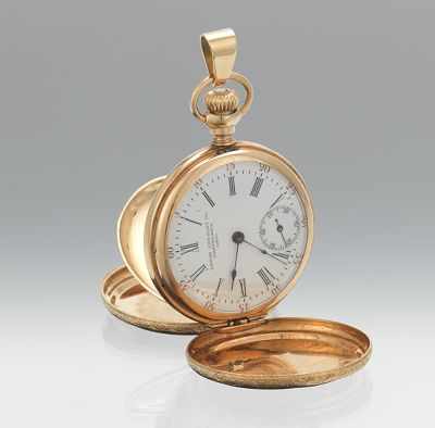 Appraisal: A Ladies' Hunter's Case Gold Pocket Watch by Lewis Jewelry