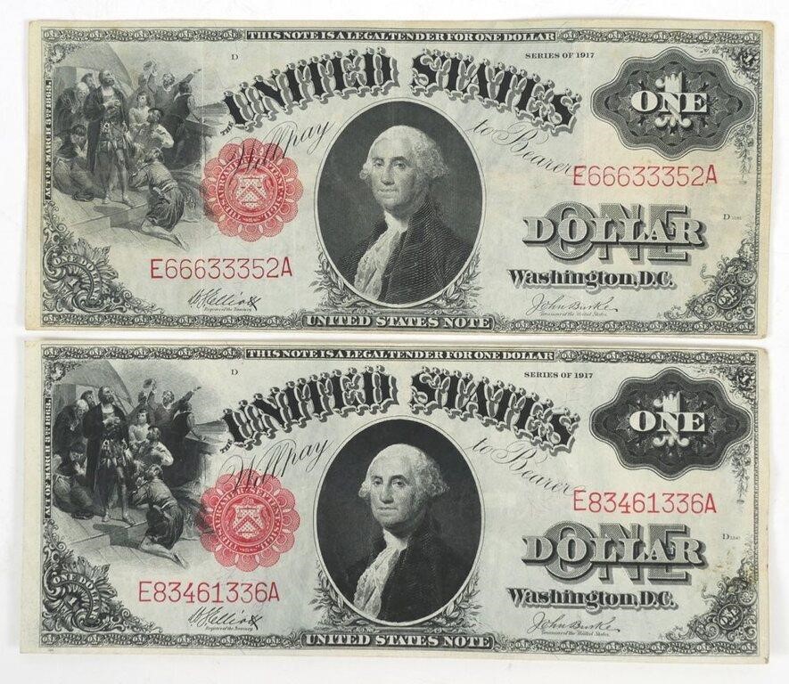 Appraisal: US LARGE NOTE LEGAL TENDER One Dollar Red Seal Legal