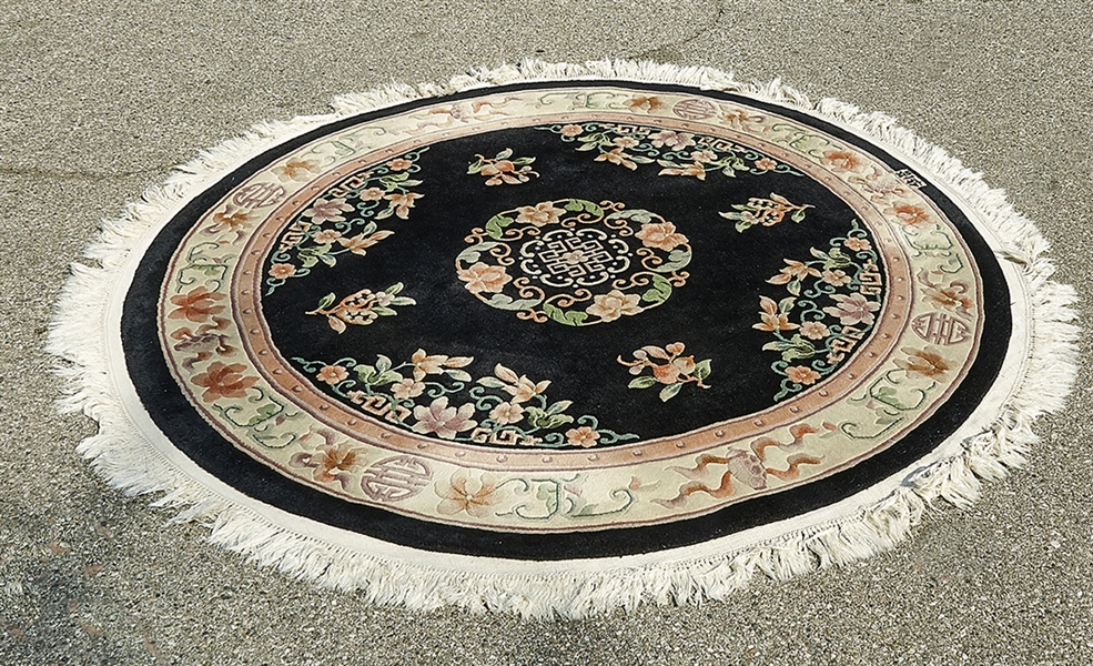 Appraisal: Round Chinese rug with central medallion and floral design D