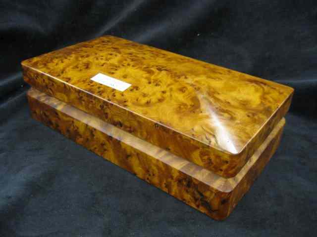 Appraisal: Burl Wood Box hinged lid '' x '' excellent