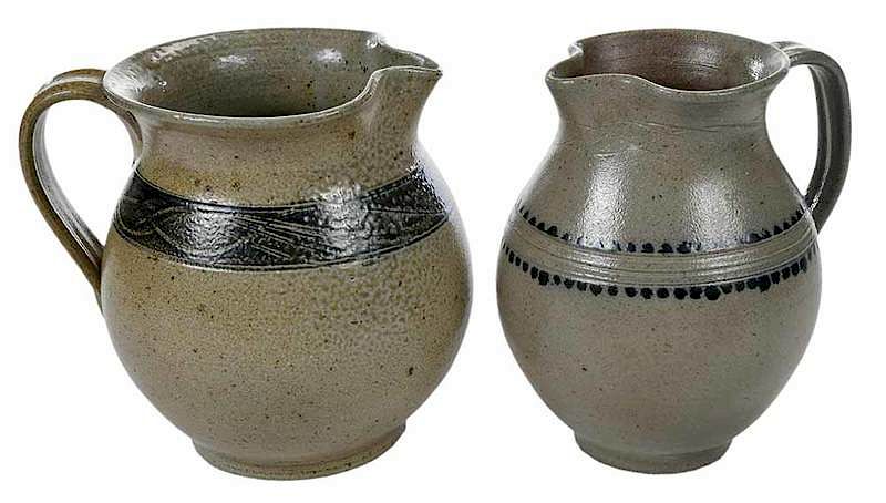 Appraisal: Two Jugtown Salt Glazed Pitchers Seagrove North Carolina th century