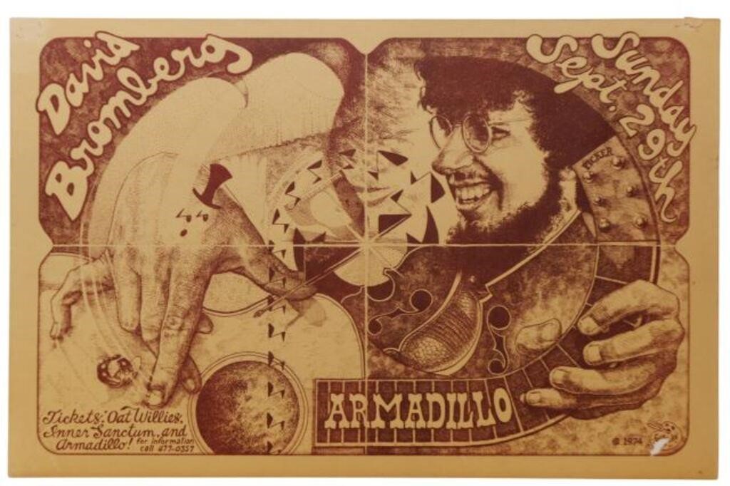 Appraisal: Armadillo World Headquarters David Bromberg concert poster Guy Juke William