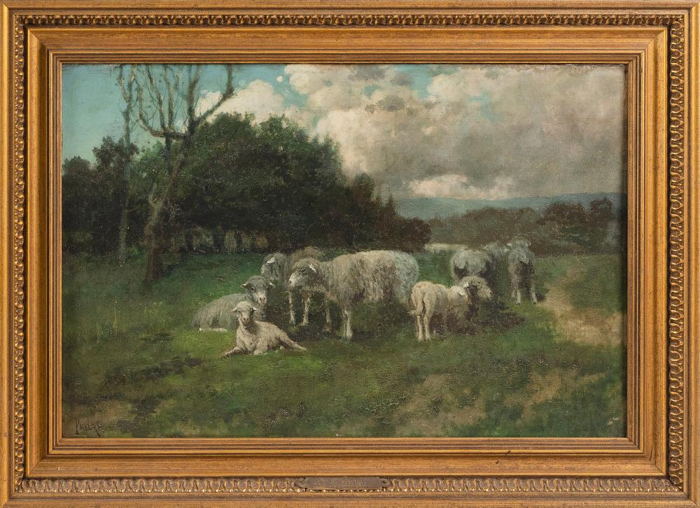 Appraisal: CHARLES T PHELAN NEW YORK B SHEEP IN PASTURE OIL